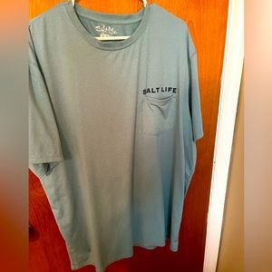 Men’s blue Salt life SLX UVAPOR short sleeve performance t-shirt fish graphics